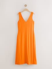 Orange Midi Slip Summer Dress - Image 7 of 9