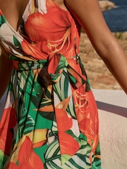 Red/Green Ruffle Sleeve Maxi Dress - Image 12 of 13