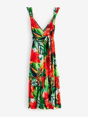 Red/Green Ruffle Sleeve Maxi Dress - Image 7 of 13