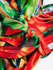 Red/Green Ruffle Sleeve Maxi Dress - Image 8 of 13