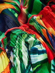 Red/Green Ruffle Sleeve Maxi Dress - Image 9 of 13