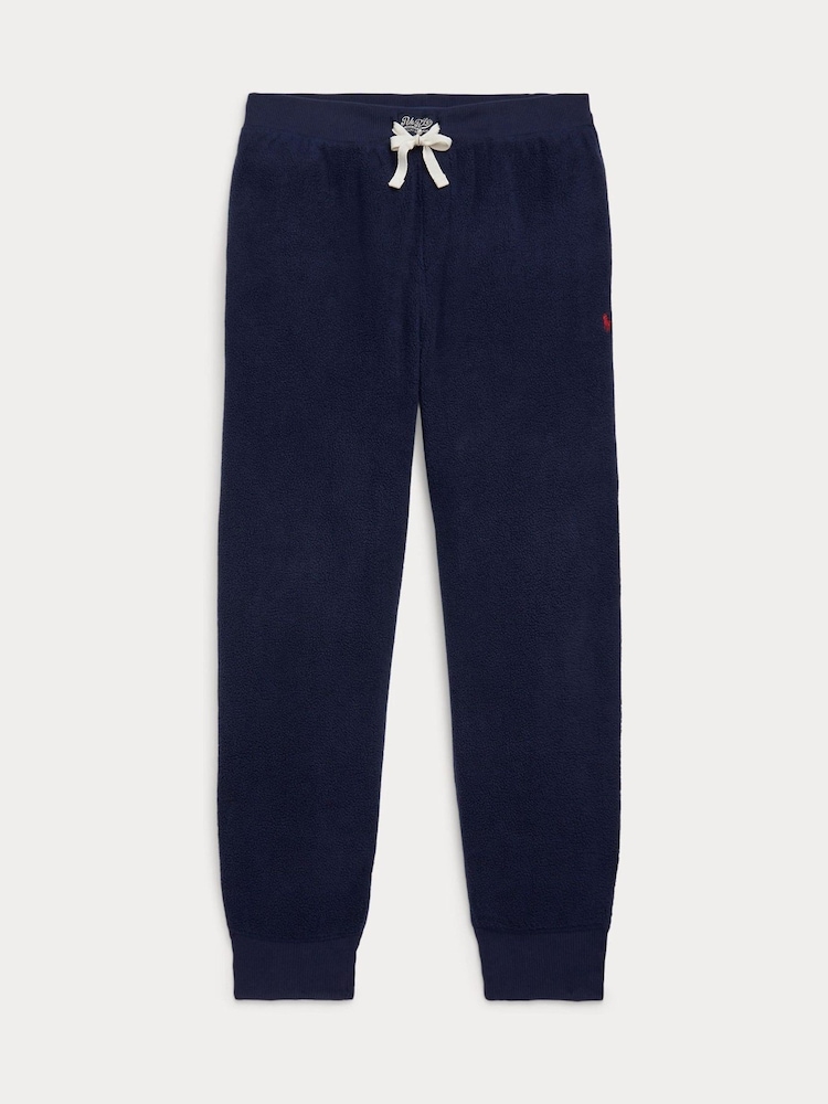 Polo Ralph Lauren Blue Brushed Fleece Lounge Joggers - Image 4 of 4