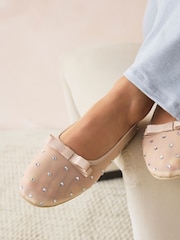 Cream Sparkle Mesh Ballet Slippers - Image 2 of 7