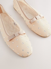 Cream Sparkle Mesh Ballet Slippers - Image 5 of 7
