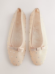 Cream Sparkle Mesh Ballet Slippers - Image 7 of 7