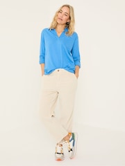FatFace Paige Bright Blue 100% Cotton Jersey Shirt - Image 3 of 5