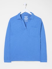 FatFace Paige Bright Blue 100% Cotton Jersey Shirt - Image 5 of 5