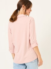 FatFace Paige Rose Pink Jersey Shirt - Image 2 of 4