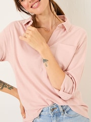 FatFace Paige Rose Pink Jersey Shirt - Image 3 of 4