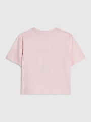River Island Pink Disco All The Time Crop T-Shirt - Image 2 of 4