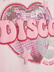 River Island Pink Disco All The Time Crop T-Shirt - Image 4 of 4