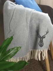 Grey Personalised Stag Throw by Jonnys Sister - Image 3 of 4