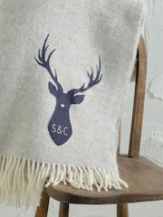 Grey Personalised Stag Throw by Jonnys Sister - Image 4 of 4