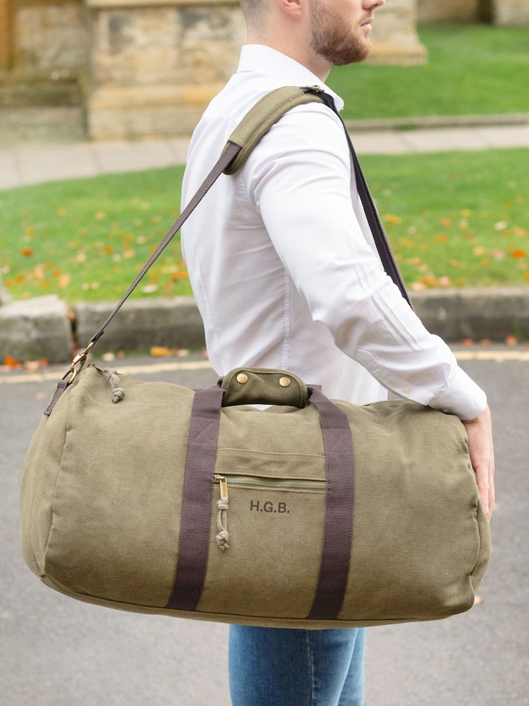 Personalised Canvas 100% Cotton Holdall by Jonnys Sister - Image 1 of 3
