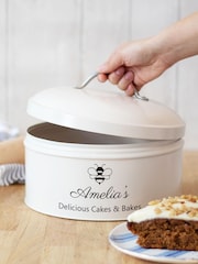 Cream Personalised Bee Cake Tin by Jonnys Sister - Image 1 of 2