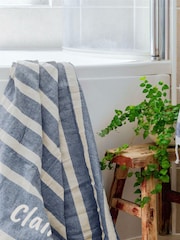 100% Cotton Personalised Striped Hammam Beach Towel by Jonnys Sister - Image 2 of 3