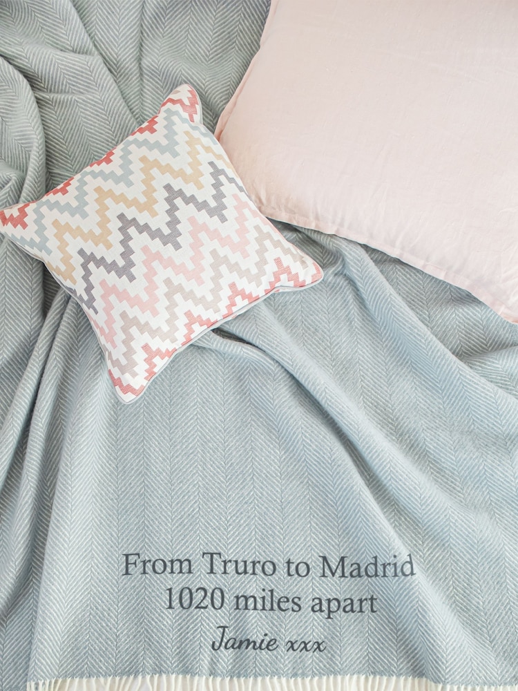 Personalised Wool Love Across The Miles Throw by Jonny's Sister - Image 1 of 4