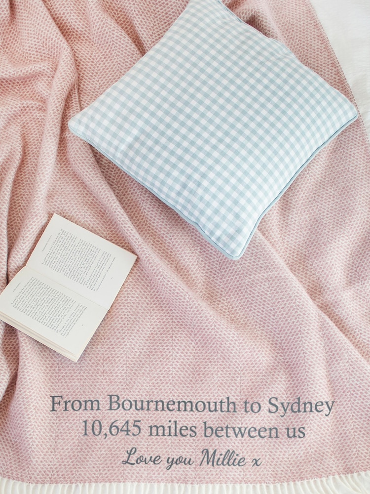 Personalised Wool Love Across The Miles Throw by Jonny's Sister - Image 2 of 4