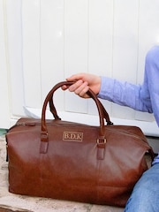 Jonnys Sister Personalised Nuhide Travel Holdall with Strap - Image 2 of 5