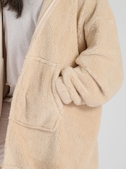 Loungeable Cream Sherpa Zip Through Snuggle Hoodie - Image 5 of 5
