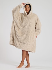 Loungeable Brown Wavy Cut Sherpa Snuggle Hoodie - Image 2 of 4