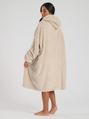 Loungeable Brown Wavy Cut Sherpa Snuggle Hoodie - Image 4 of 4