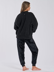 Loungeable Black Borg Removeable Snood Jumper and Luxury Fleece Jogger Lounge Set - Image 6 of 6