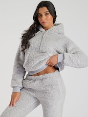 Loungeable grey Borg Hoodie and Jogger Lounge Set - Image 5 of 6
