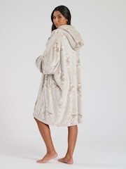 Loungeable Grey Teddy Bear Luxury Fleece Snuggle Hoodie - Image 3 of 4