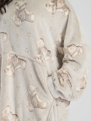Loungeable Grey Teddy Bear Luxury Fleece Snuggle Hoodie - Image 4 of 4