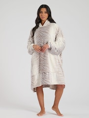 Loungeable Brown Ombre Tiger Luxury Fleece Snuggle Hoodie - Image 1 of 5