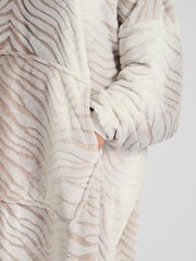 Loungeable Brown Ombre Tiger Luxury Fleece Snuggle Hoodie - Image 5 of 5