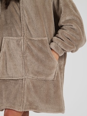 Loungeable Brown Sherpa Zip Through Snuggle Hoodie - Image 4 of 4