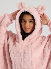 Loungeable Pink Teddy Cut Sherpa Snuggle Hoodie - Image 1 of 5