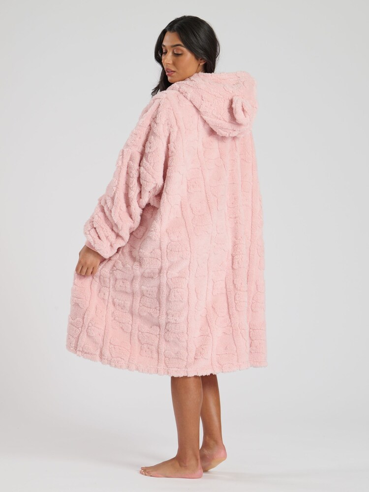 Loungeable Pink Teddy Cut Sherpa Snuggle Hoodie - Image 4 of 5