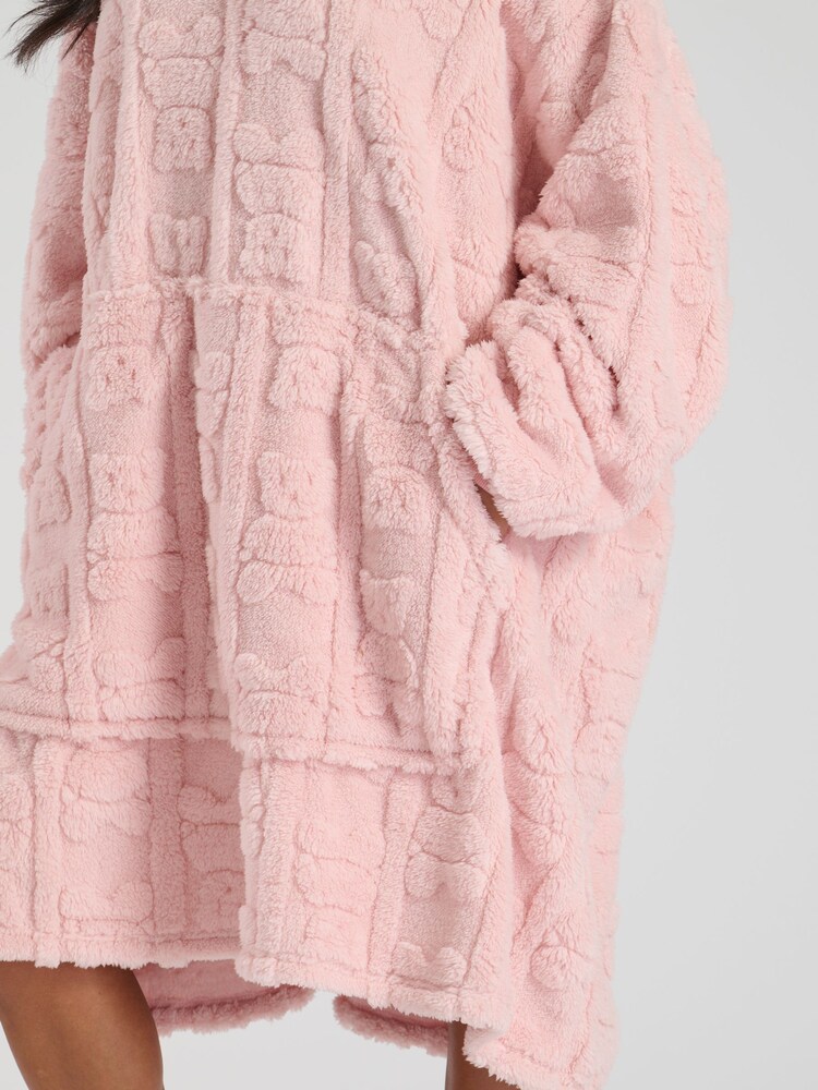 Loungeable Pink Teddy Cut Sherpa Snuggle Hoodie - Image 5 of 5