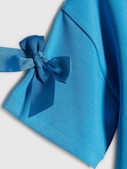 River Island Blue Premium Bow Boxy T-Shirt - Image 4 of 4