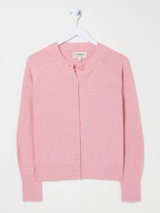FatFace Mid Pink Selah Knitted Button Front Cardigan - Image 11 of 11
