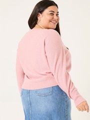 FatFace Mid Pink Selah Knitted Button Front Cardigan - Image 7 of 11