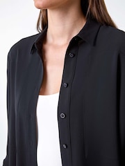Roman Black Relaxed Smart Stretch Shirt - Image 5 of 5