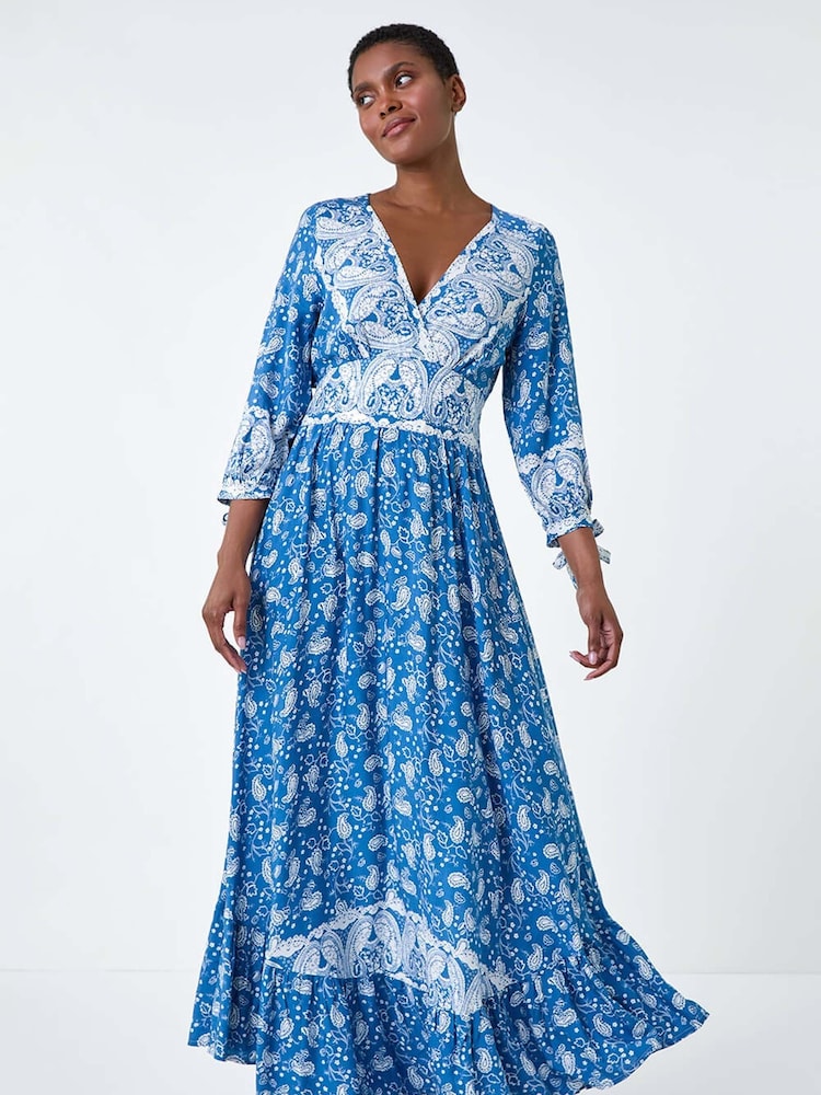 Roman Paisley Print Frill Hem Maxi Dress - Bild 2 von 5 Roman Paisley Print Frill Hem Maxi Dress - Bild 2 von 5