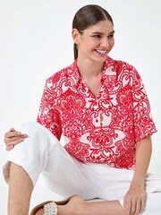 Roman Red Paisley Print Button Shirt - Image 1 of 5