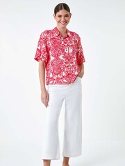 Roman Red Paisley Print Button Shirt - Image 2 of 5