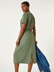 Roman Green 100% Cotton Utility T-Shirt Midi Dress - Image 2 of 5