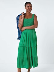 Roman Green Crochet Detail Cotton Blend Maxi Dress - Image 1 of 5