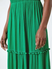 Roman Green Crochet Detail Cotton Blend Maxi Dress - Image 5 of 5
