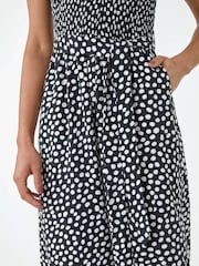 Dusk Polka Dot Shirred Stretch Bardot Jumpsuit - Изображение 5 из 5