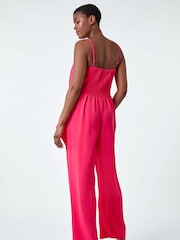 Оранжевый - Roman Tie Waist Pocket Detail Wrap Jumpsuit - Изображение 3 из 5