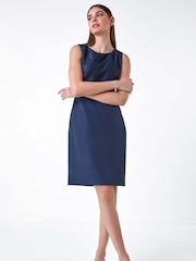 Roman Blue Lace Bodice Shift Dress - Image 1 of 5