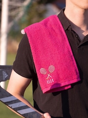 Pink Personalised Embroidered 100% Cotton Tennis Towel by Jonnys Sister - Image 1 of 3